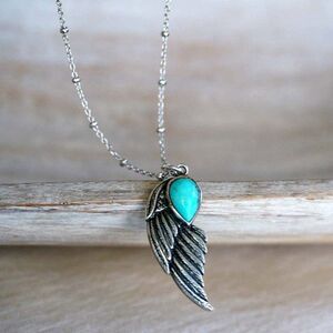 Native American Eagle Turquoise Necklace, Genuine Sterling Silver & Turquoise‎ S